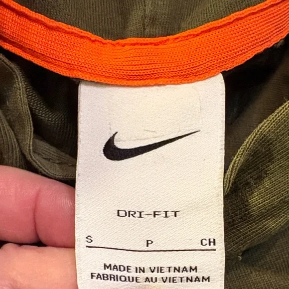 Men Nike Force Olive tiedye classic pull tie long sleeve basketball theme Hoodie - Picture 8 of 10